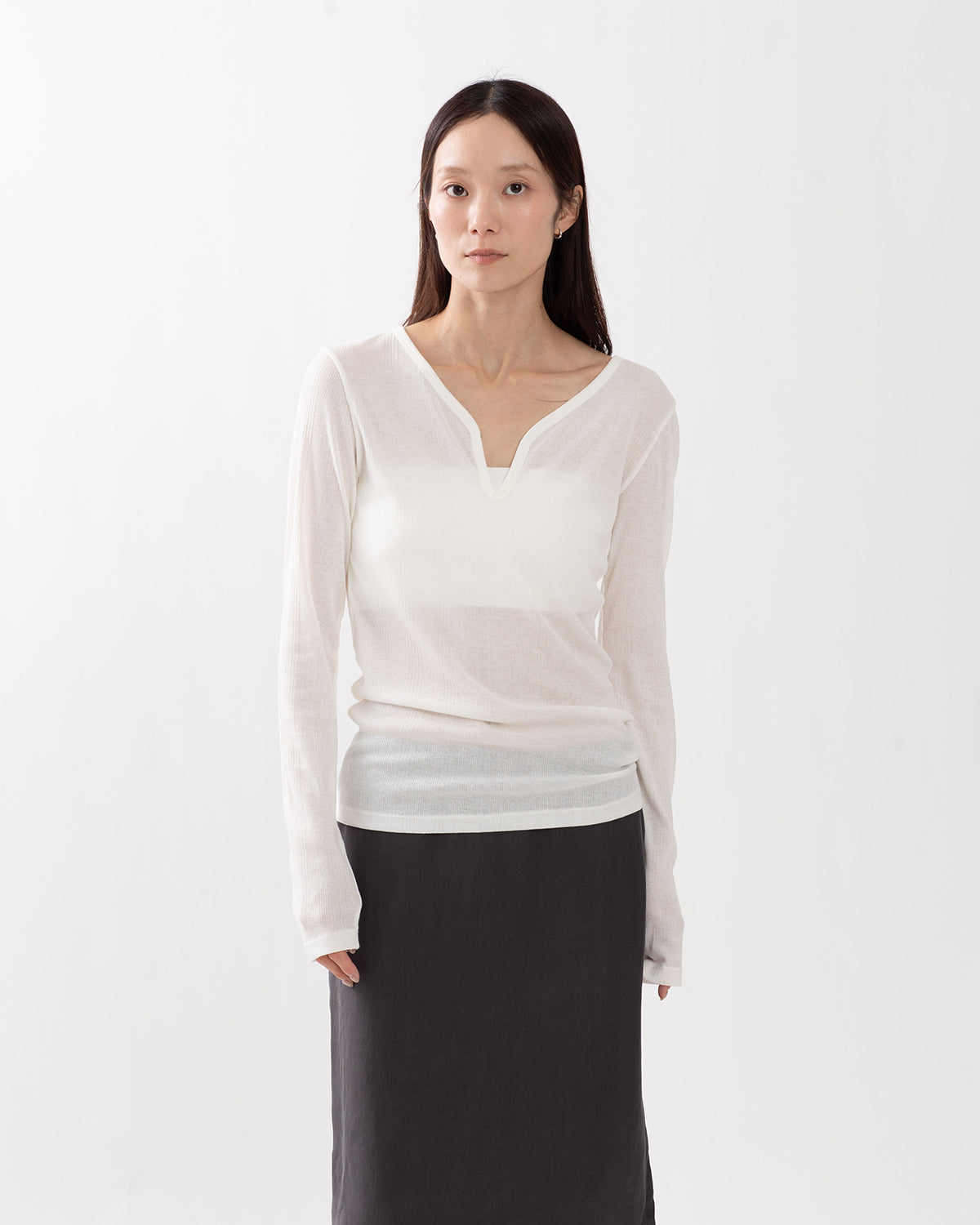 TEXTURED RIB LONG SLEEVE