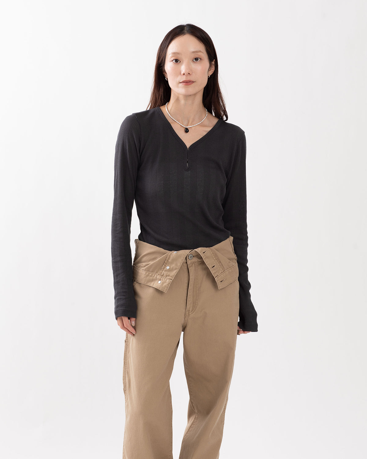 TEXTURED RIB LONG SLEEVE