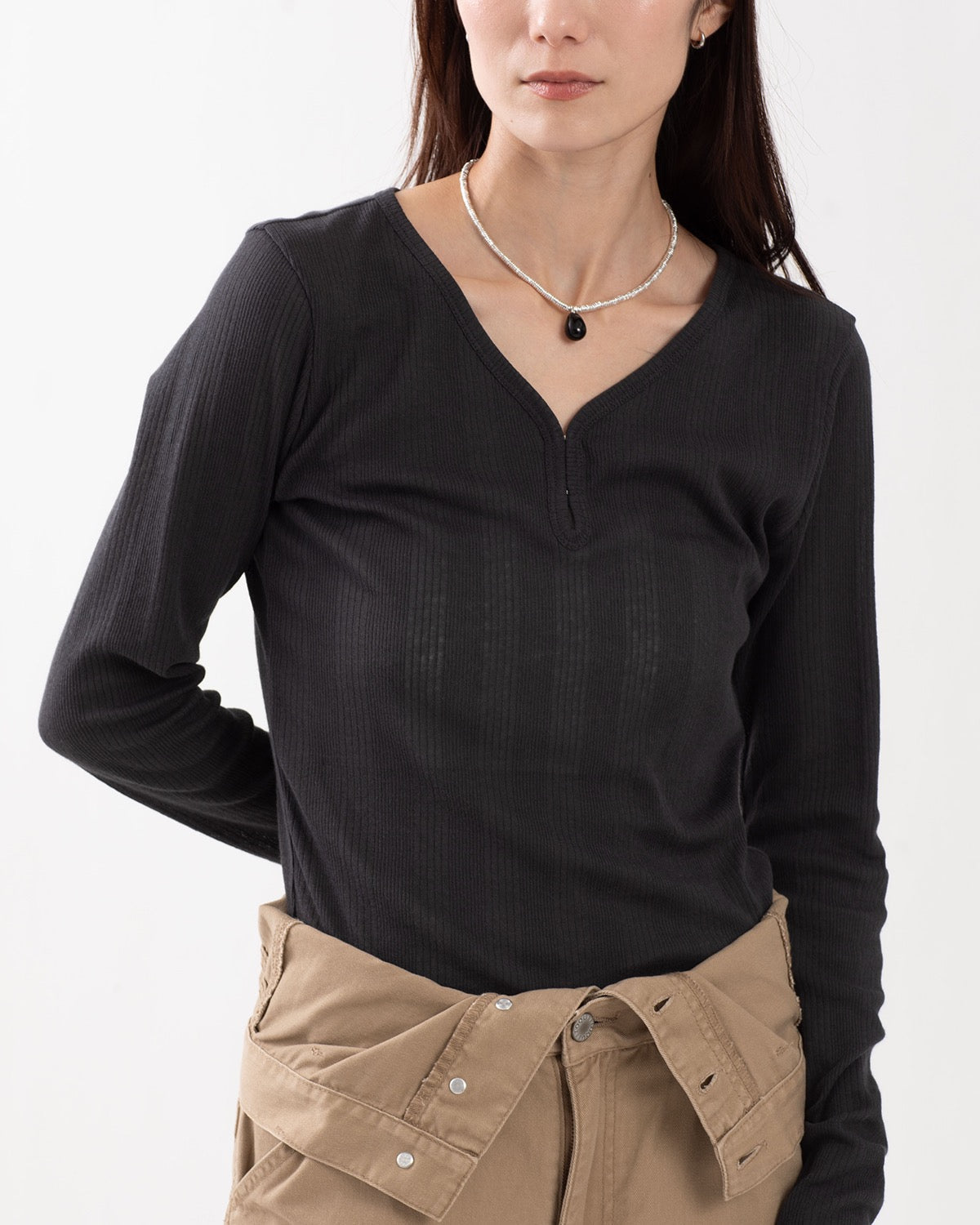 TEXTURED RIB LONG SLEEVE