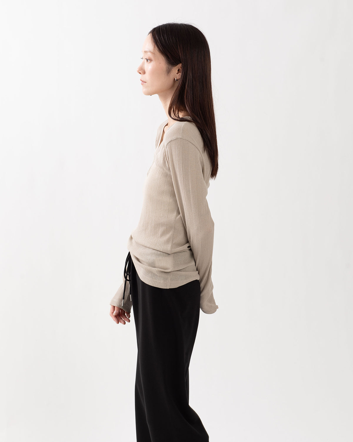 TEXTURED RIB LONG SLEEVE