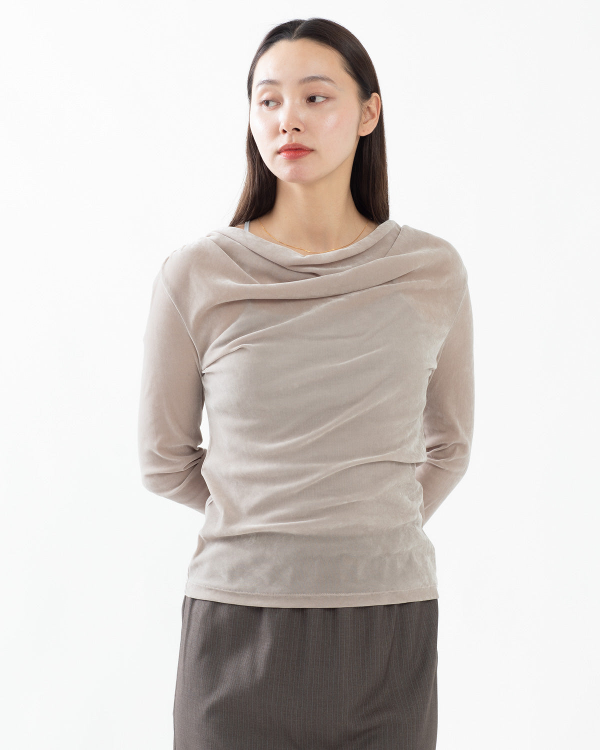 VINTAGE VELVET DRAPED T-SHIRT