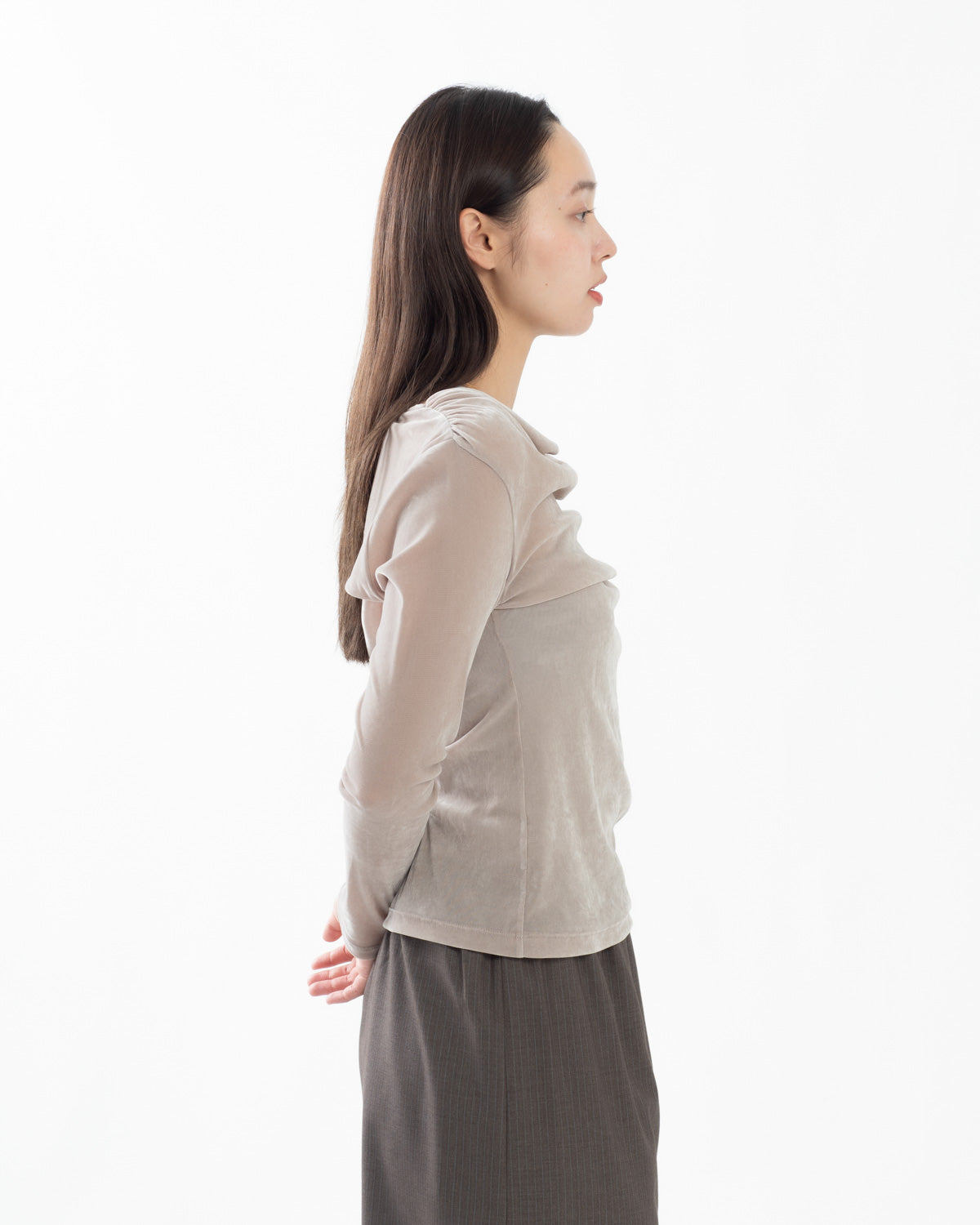 VINTAGE VELVET DRAPED T-SHIRT