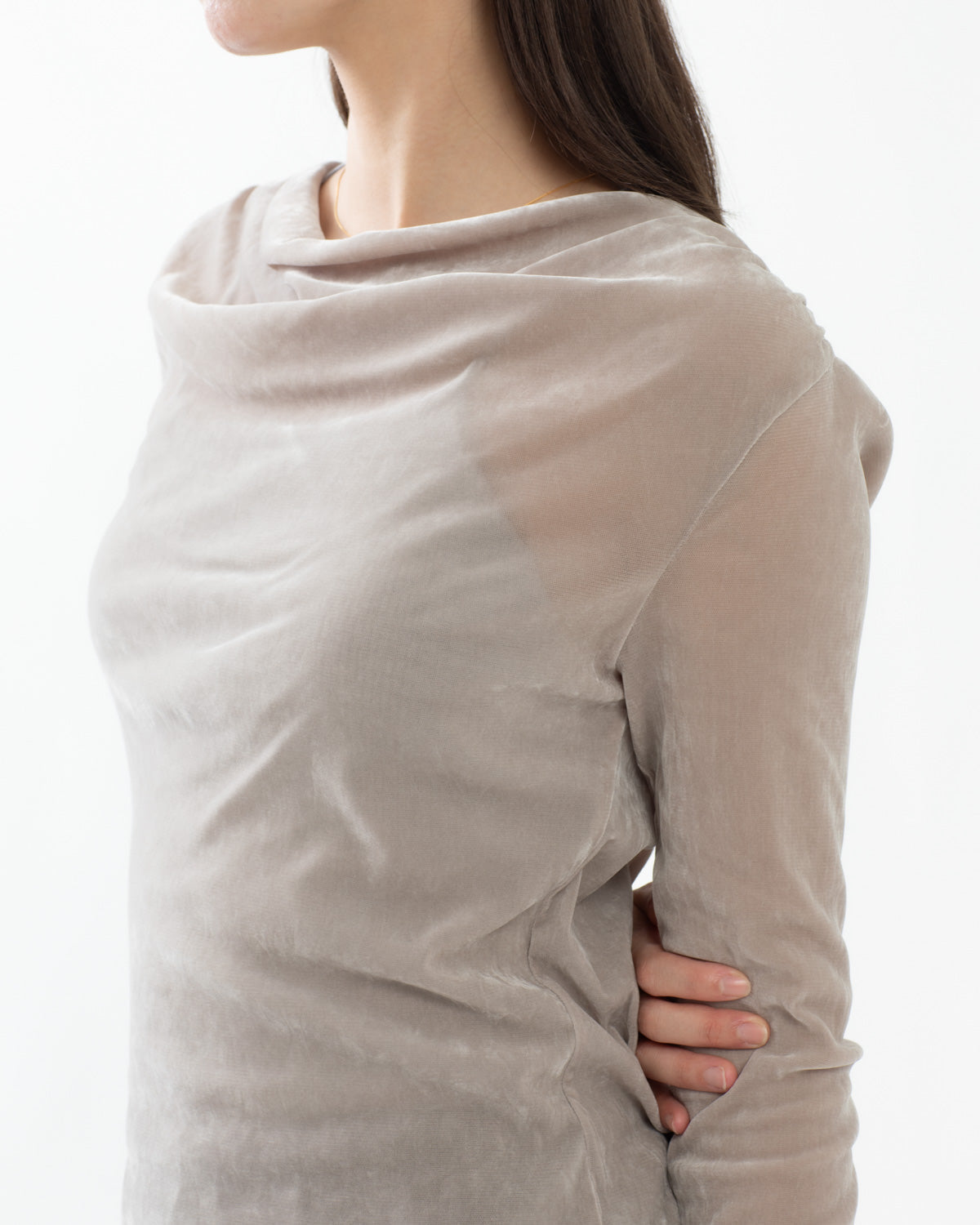 VINTAGE VELVET DRAPED T-SHIRT