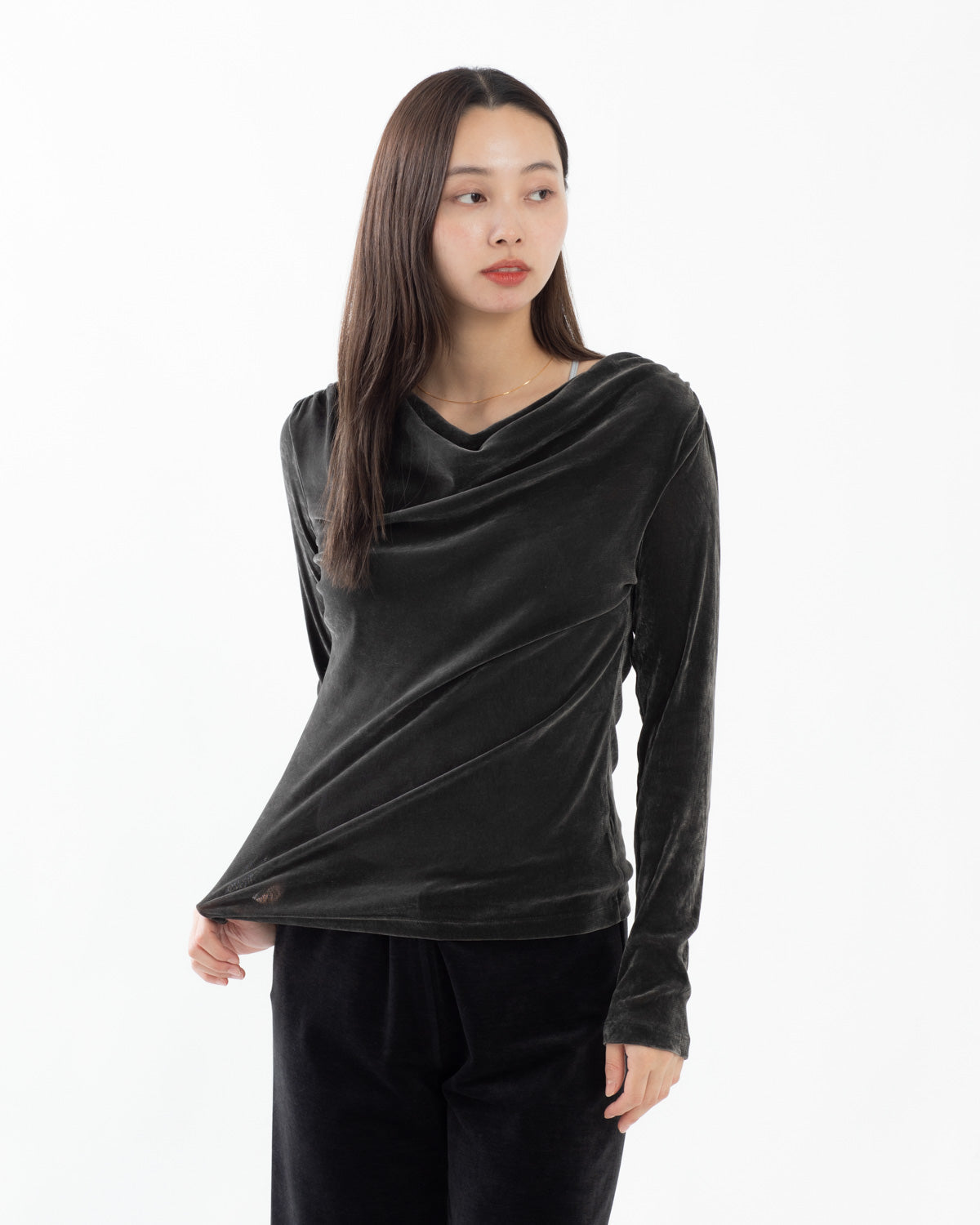 VINTAGE VELVET DRAPED T-SHIRT