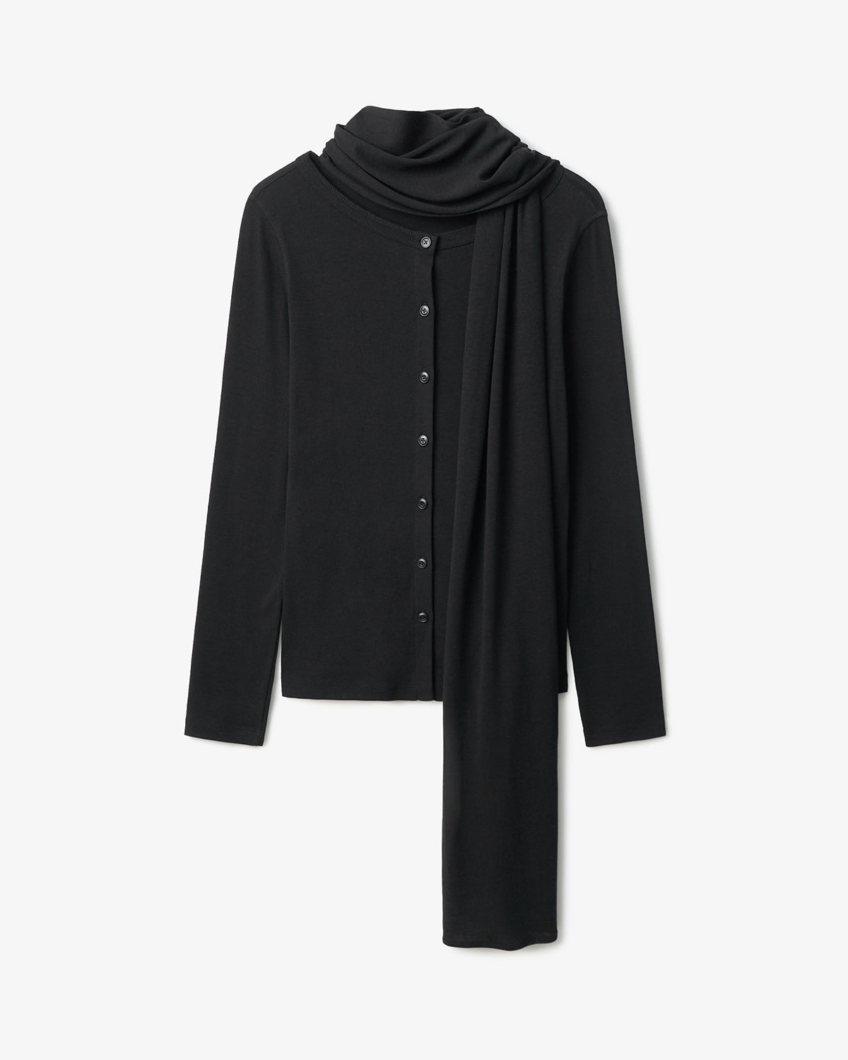 CLASSIC RIBBED SCARF CARDIGAN