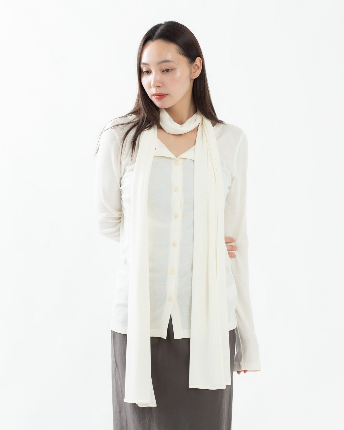 CLASSIC RIBBED SCARF CARDIGAN