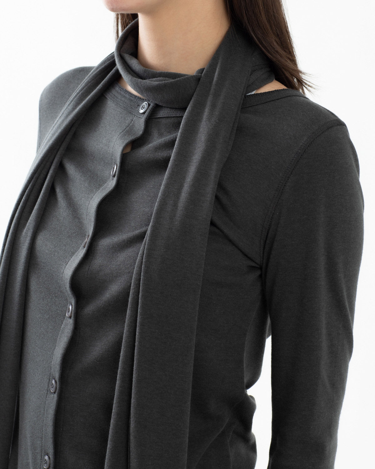 CLASSIC RIBBED SCARF CARDIGAN