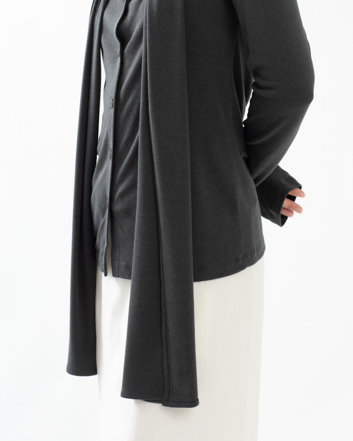 CLASSIC RIBBED SCARF CARDIGAN