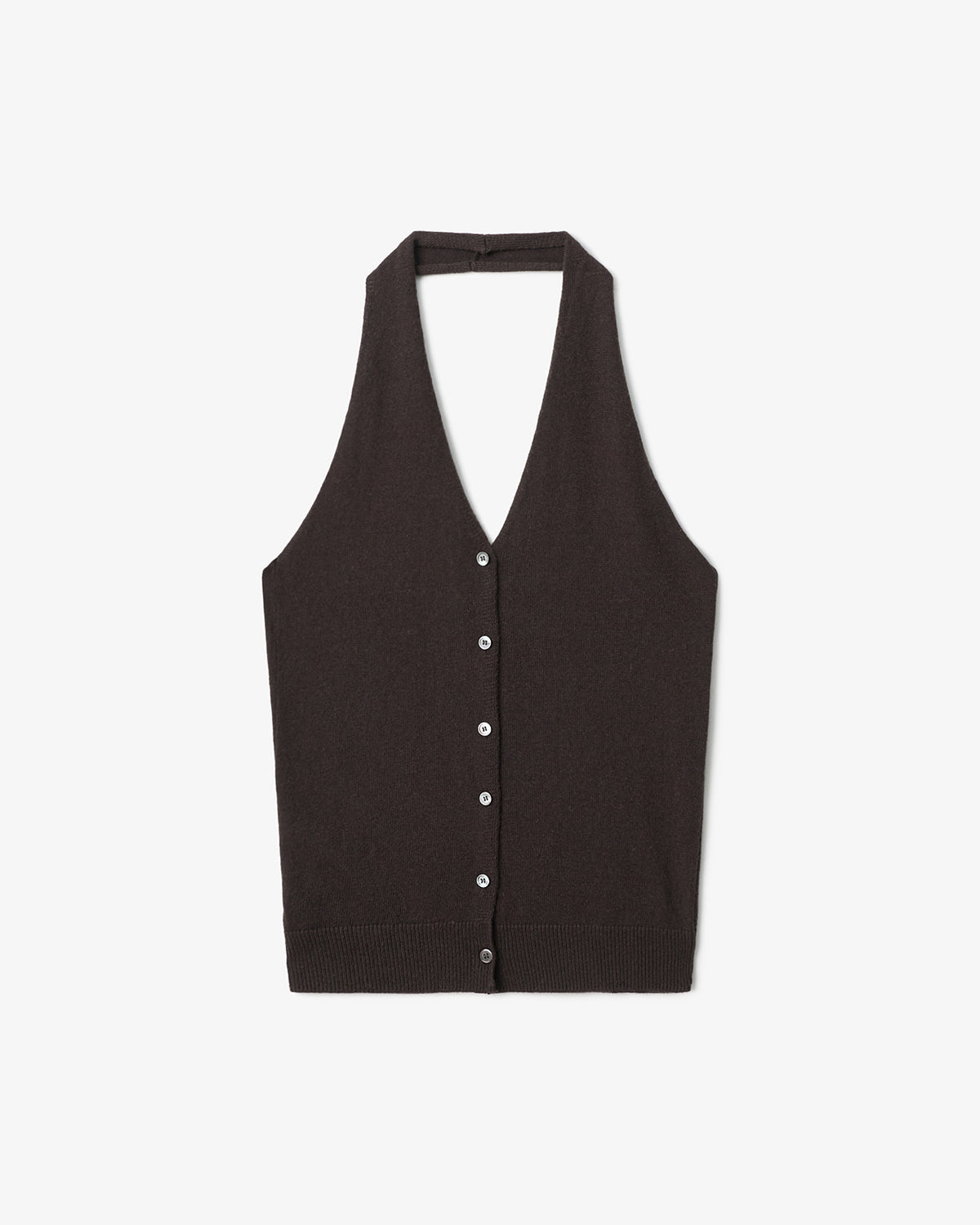 FITTED HALTER NECK KNIT CARDIGAN