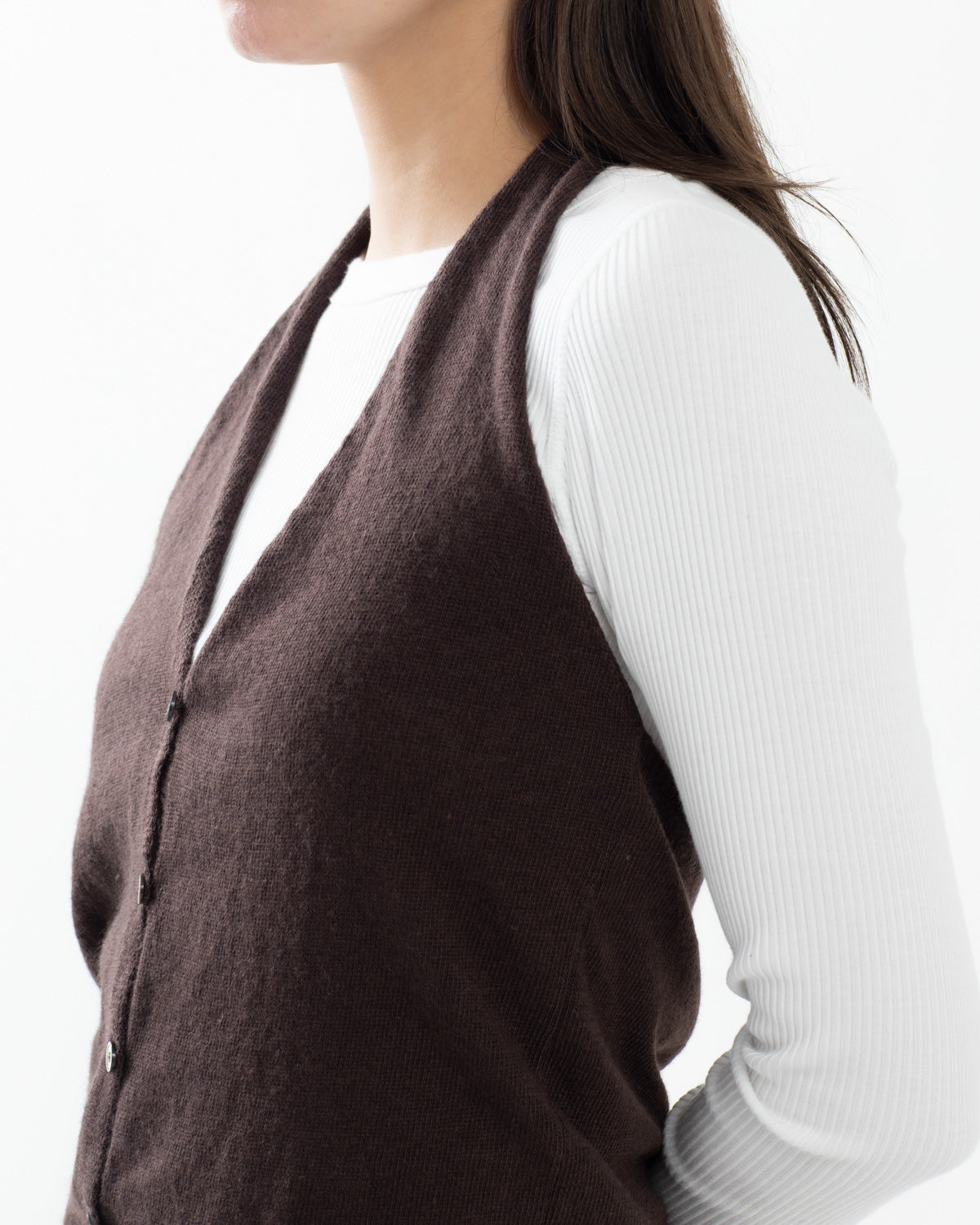 FITTED HALTER NECK KNIT CARDIGAN