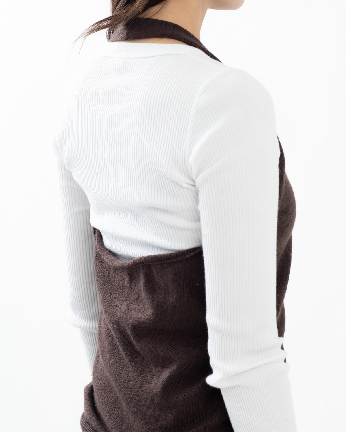 FITTED HALTER NECK KNIT CARDIGAN