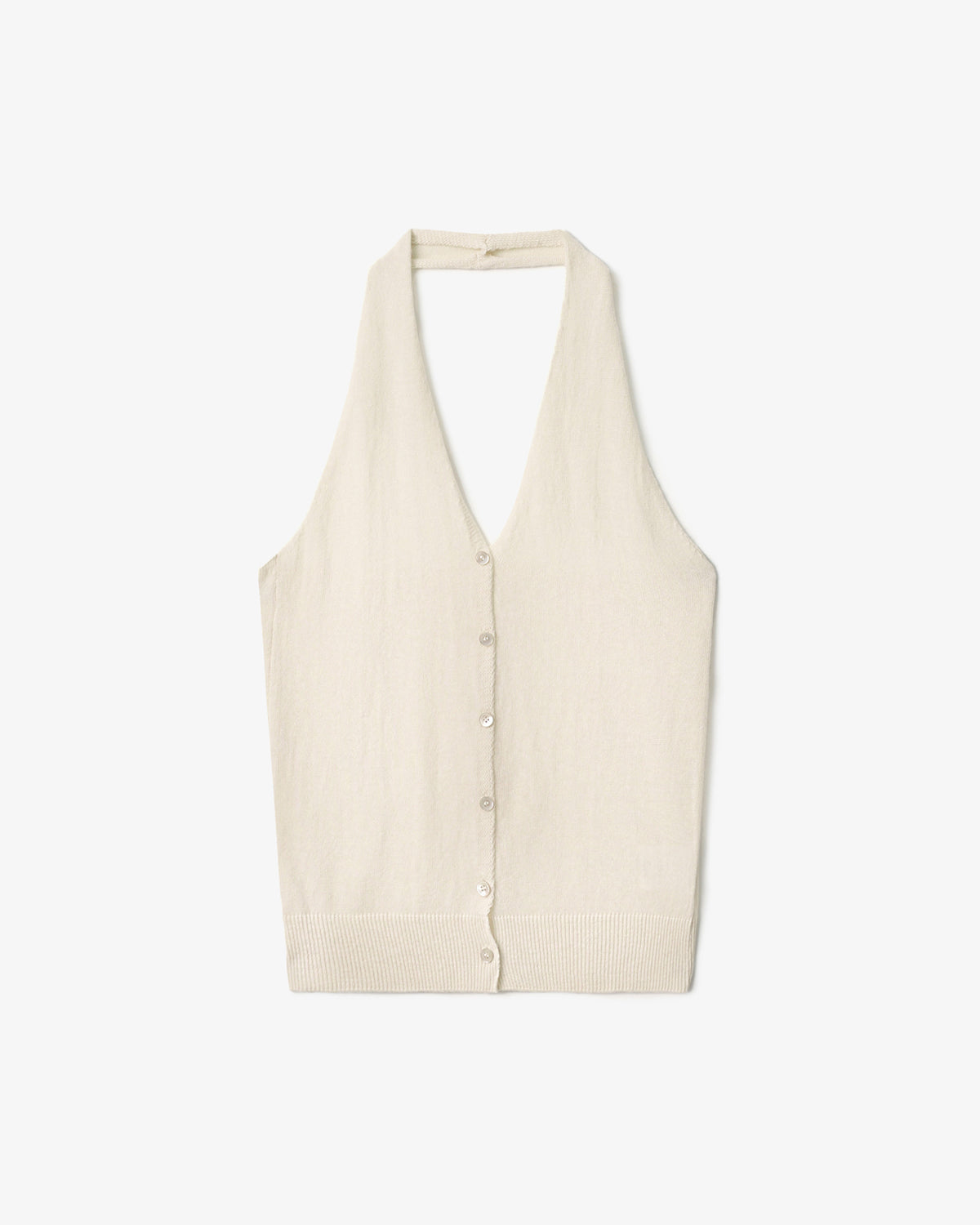 FITTED HALTER NECK KNIT CARDIGAN