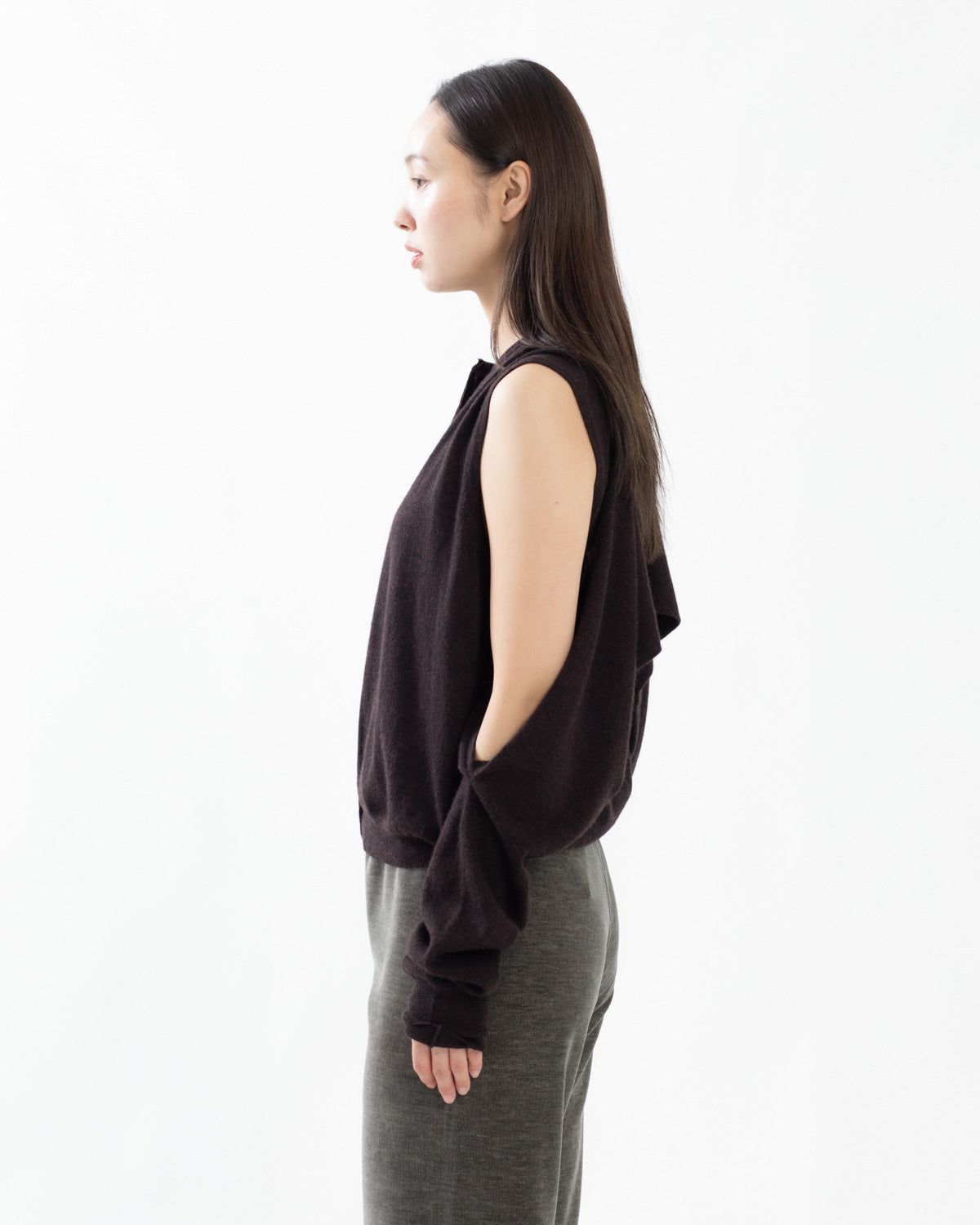 SCARF DETAIL WOOL CARDIGAN