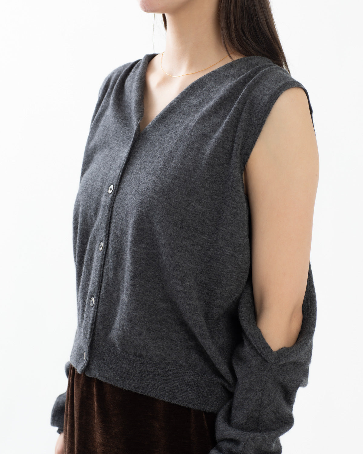 SCARF DETAIL WOOL CARDIGAN