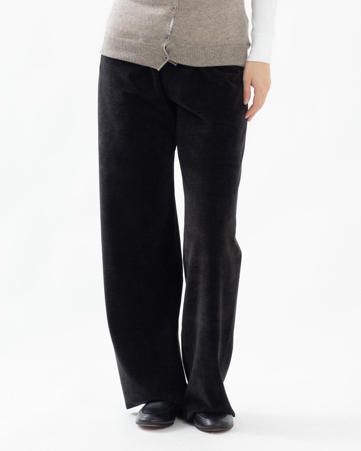 BRUSHED VELVET JERSEY PANTS