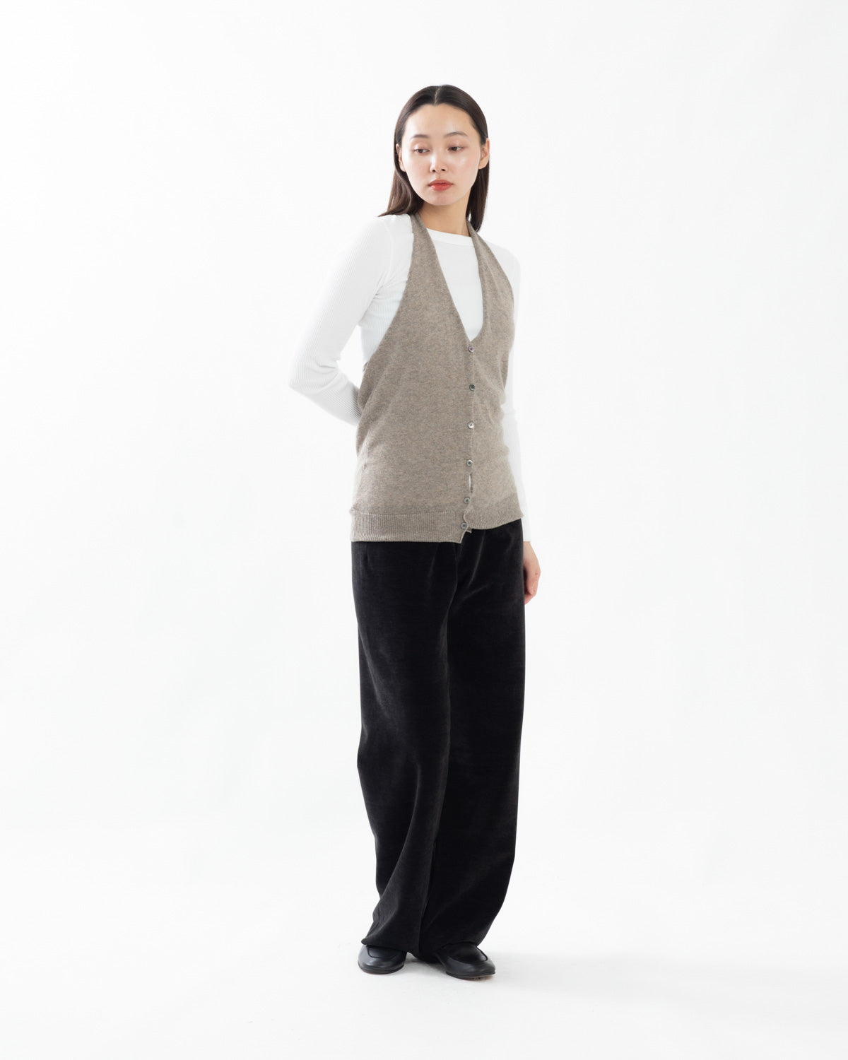 BRUSHED VELVET JERSEY PANTS
