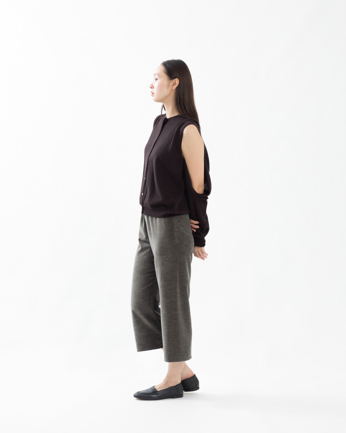 BRUSHED VELVET CROPPED JERSEY PANTS