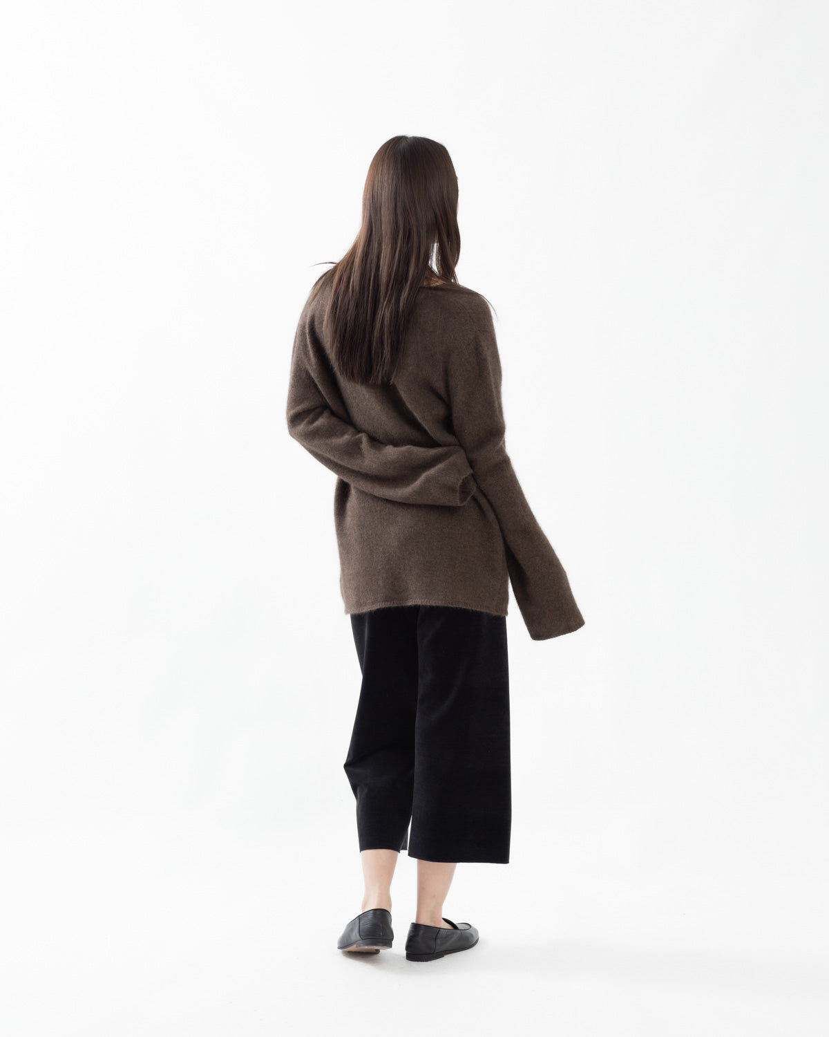 BRUSHED VELVET CROPPED JERSEY PANTS