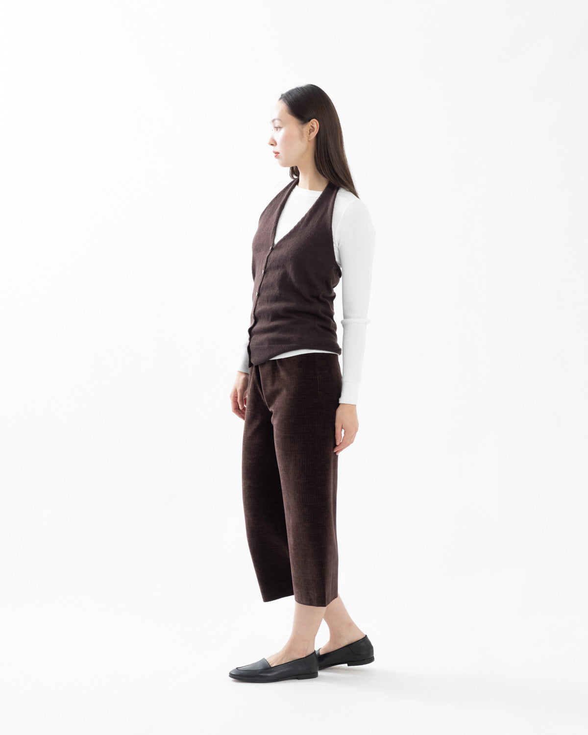 BRUSHED VELVET CROPPED JERSEY PANTS