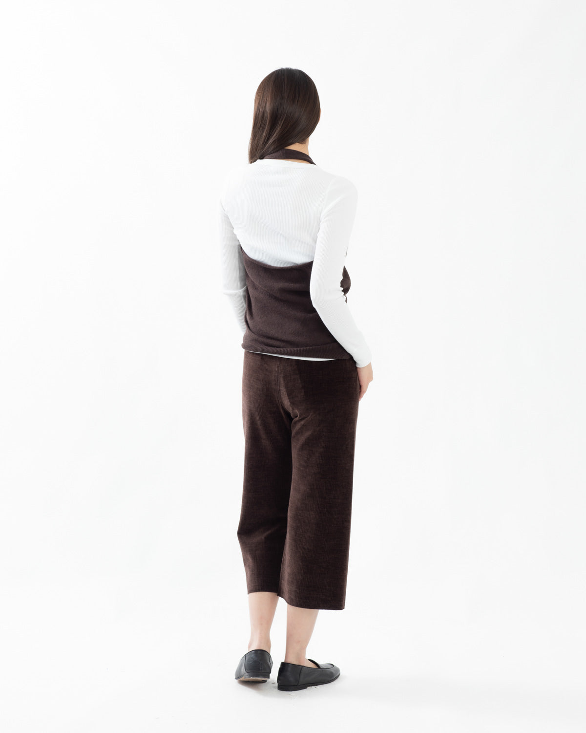 BRUSHED VELVET CROPPED JERSEY PANTS