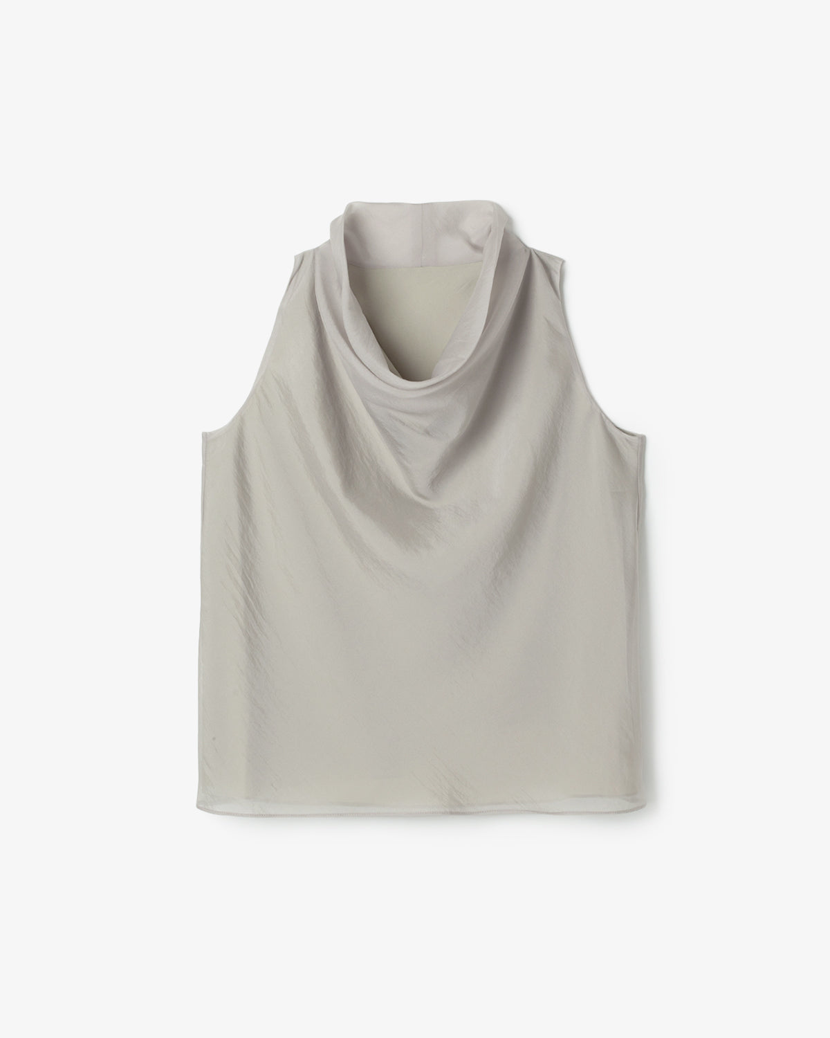 SHEER HIGH-NECK DRAPED TOP