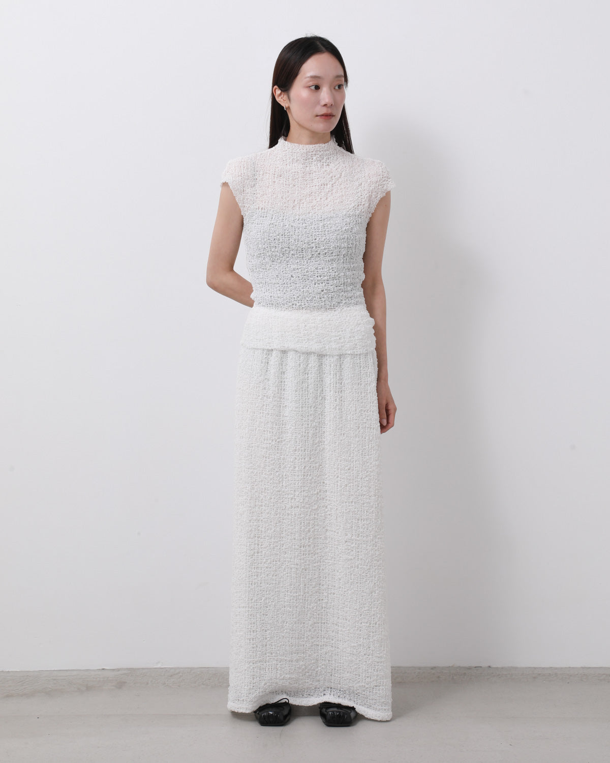 SOFT BOUCLE LONG SKIRT