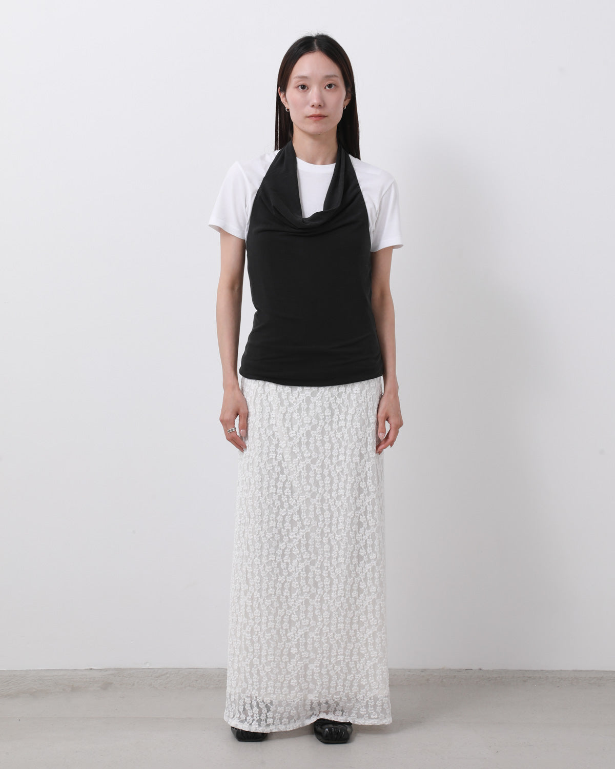 LACE JERSEY SKIRT