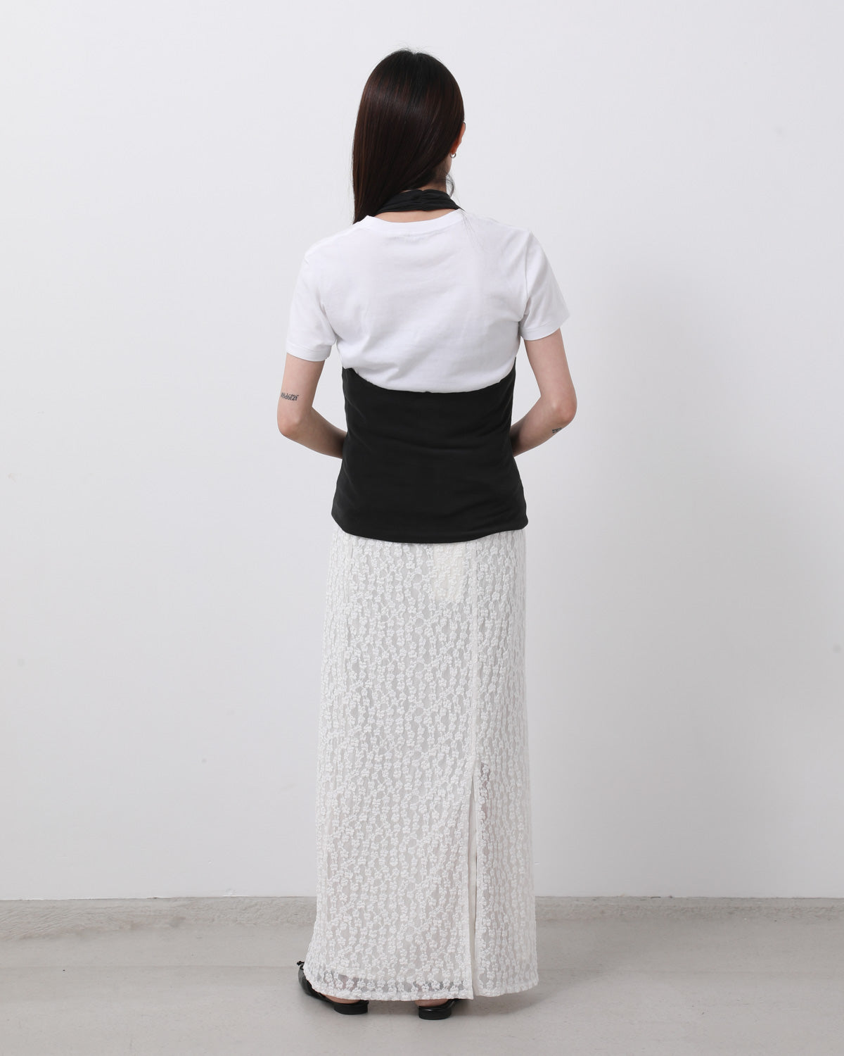 LACE JERSEY SKIRT