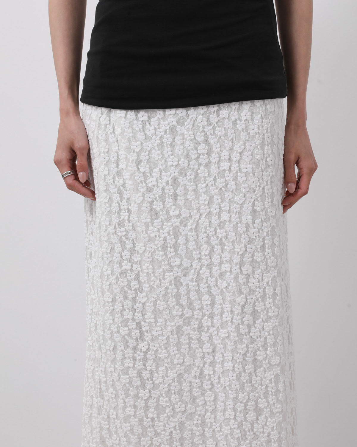 LACE JERSEY SKIRT