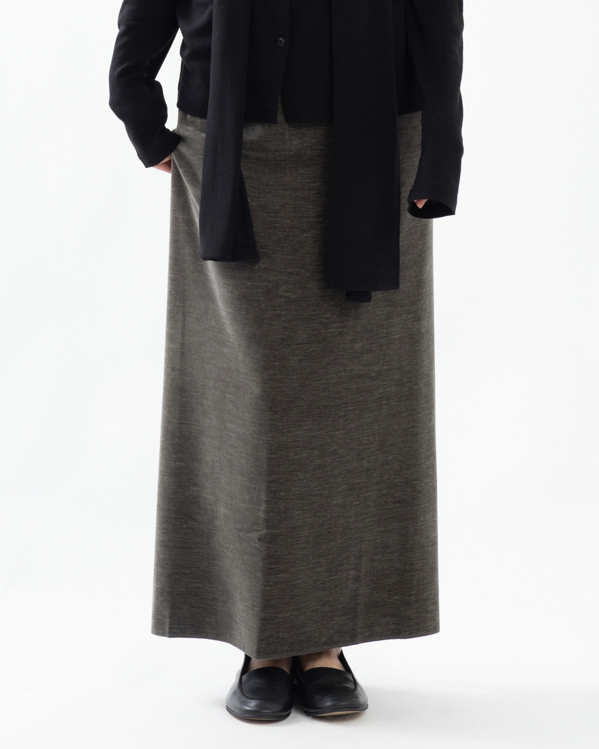 BRUSHED VELVET JERSEY SKIRT