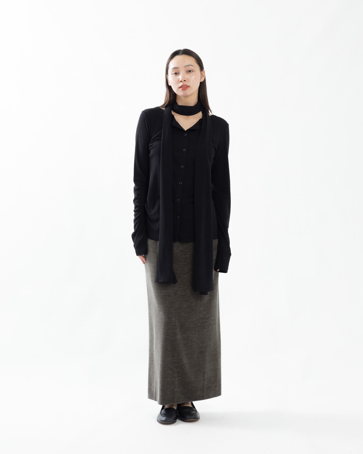 BRUSHED VELVET JERSEY SKIRT