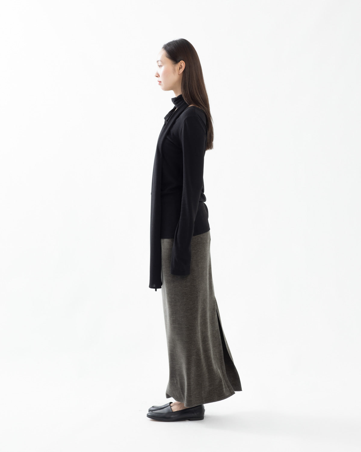 BRUSHED VELVET JERSEY SKIRT