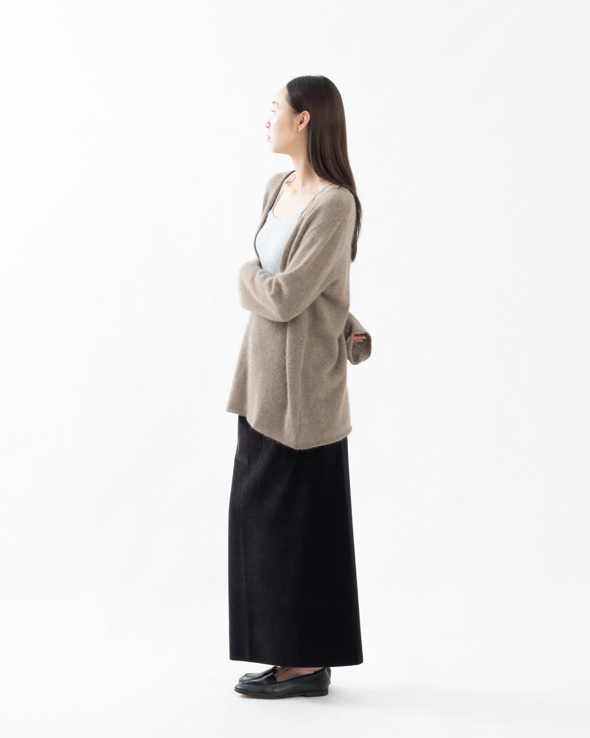 BRUSHED VELVET JERSEY SKIRT