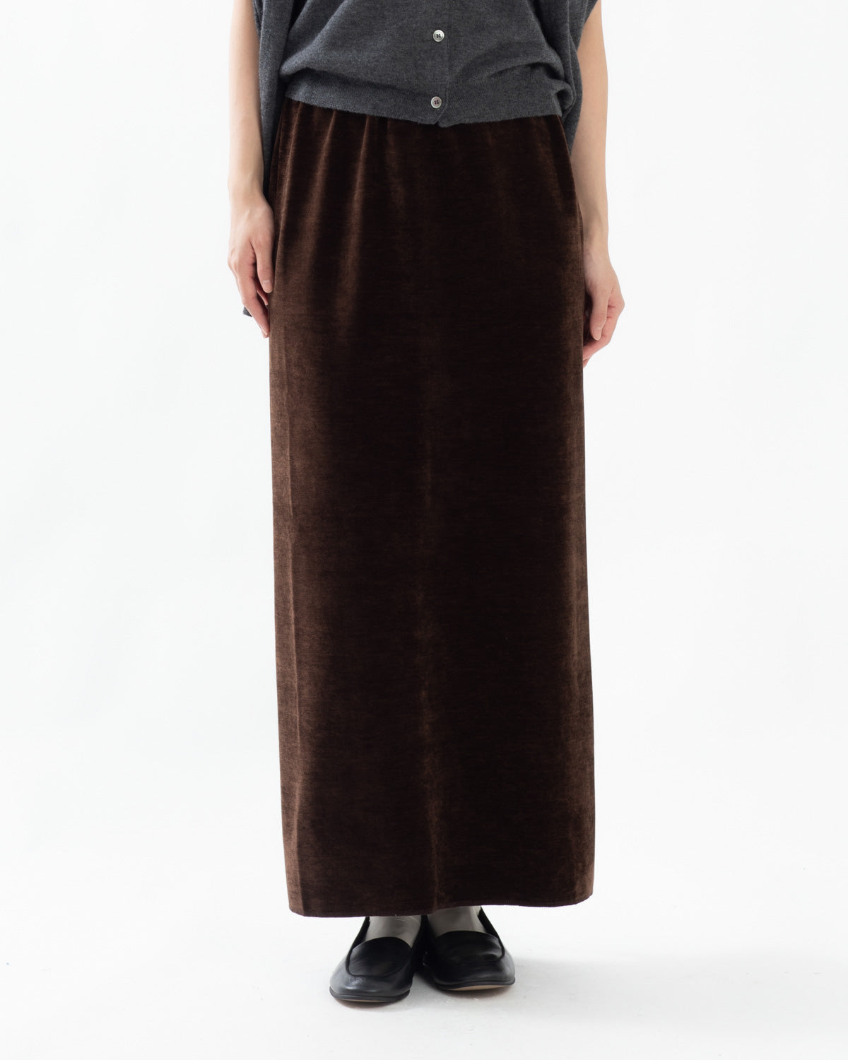 BRUSHED VELVET JERSEY SKIRT