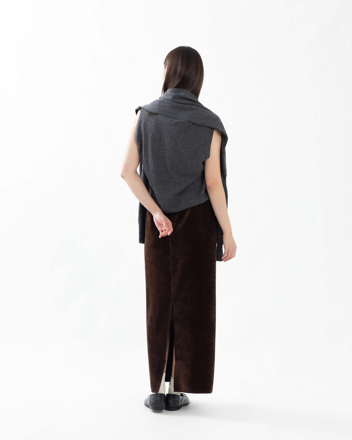 BRUSHED VELVET JERSEY SKIRT