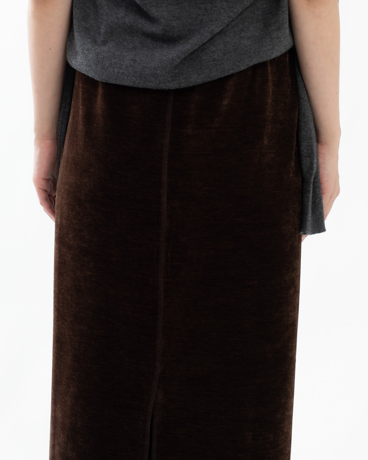 BRUSHED VELVET JERSEY SKIRT