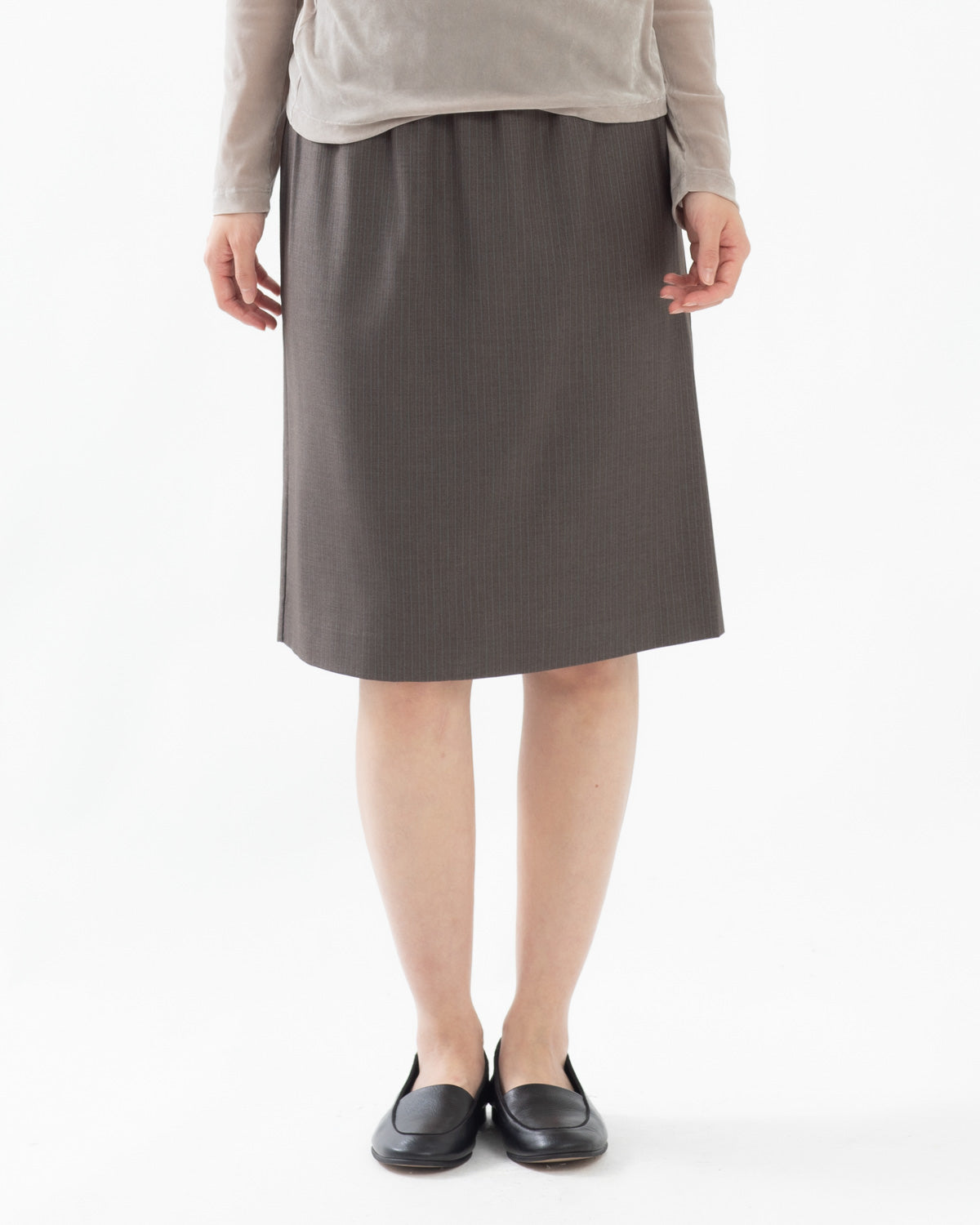 STRIPE BAND MIDI SKIRT