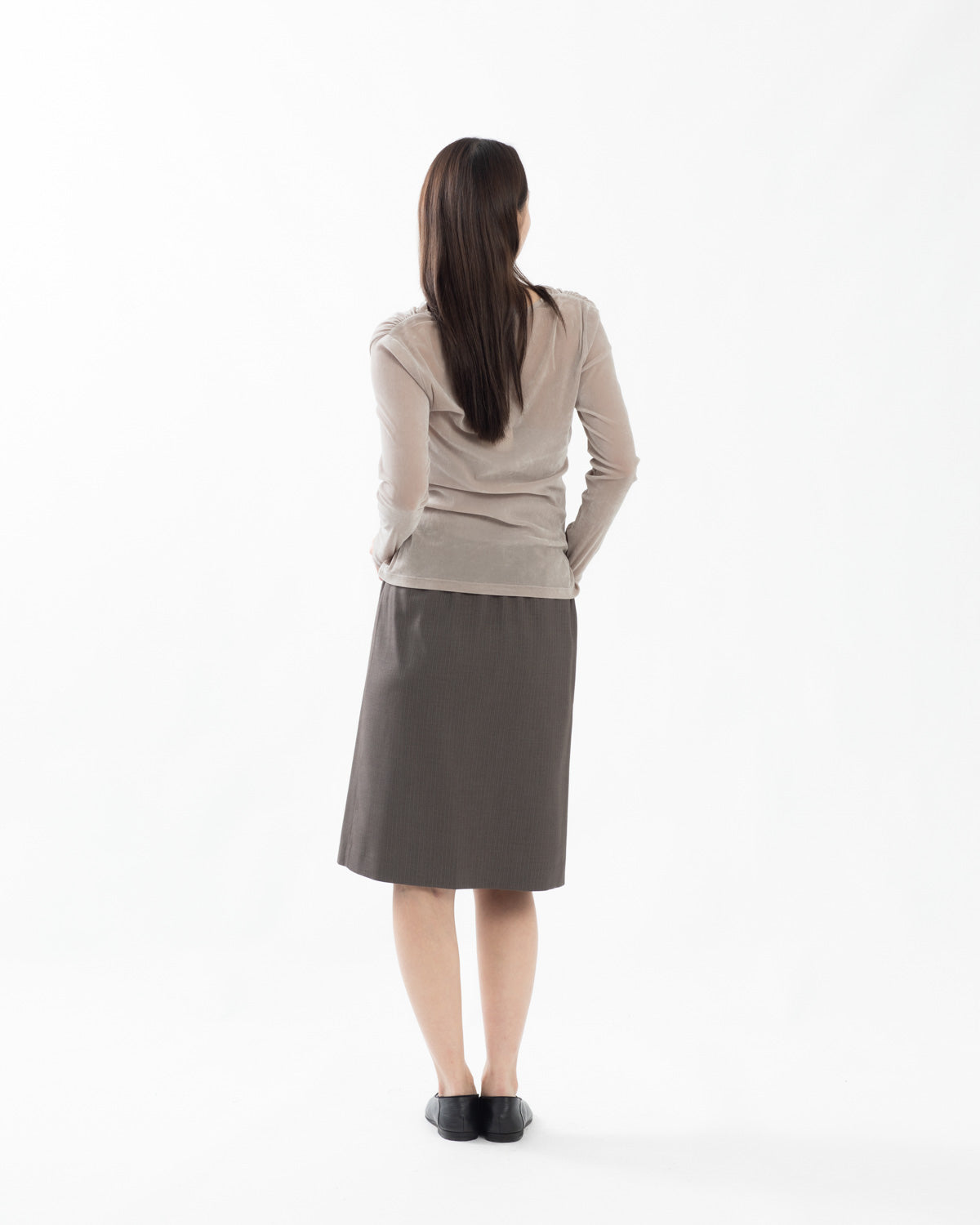 STRIPE BAND MIDI SKIRT