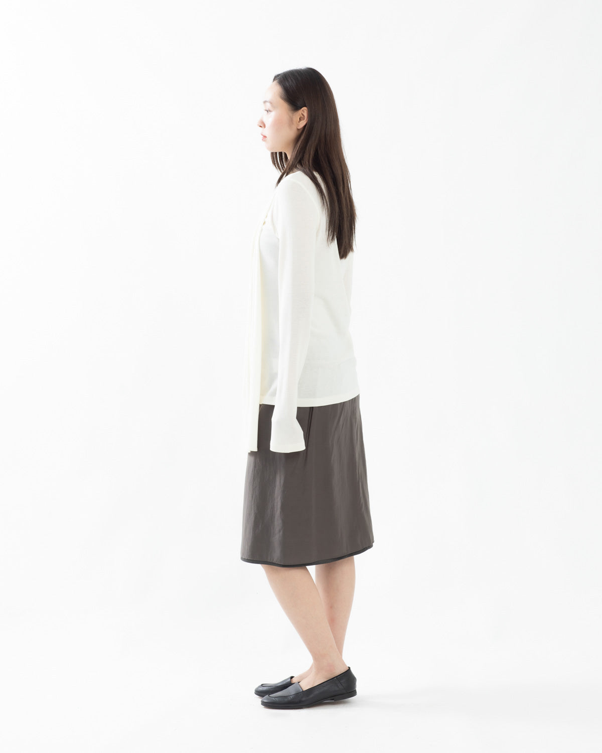 DOUBLE LAYER SHEER MIDI SKIRT