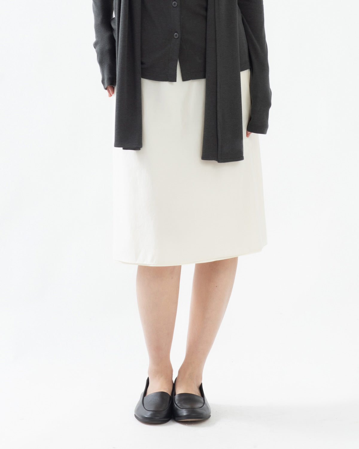 DOUBLE LAYER SHEER MIDI SKIRT