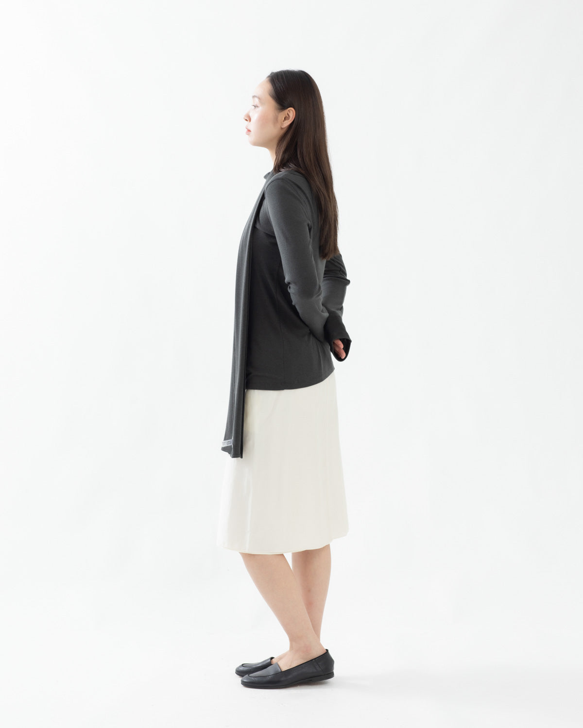 DOUBLE LAYER SHEER MIDI SKIRT