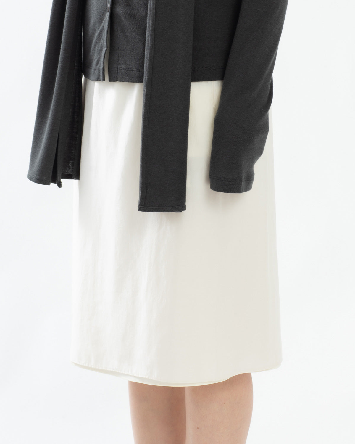 DOUBLE LAYER SHEER MIDI SKIRT
