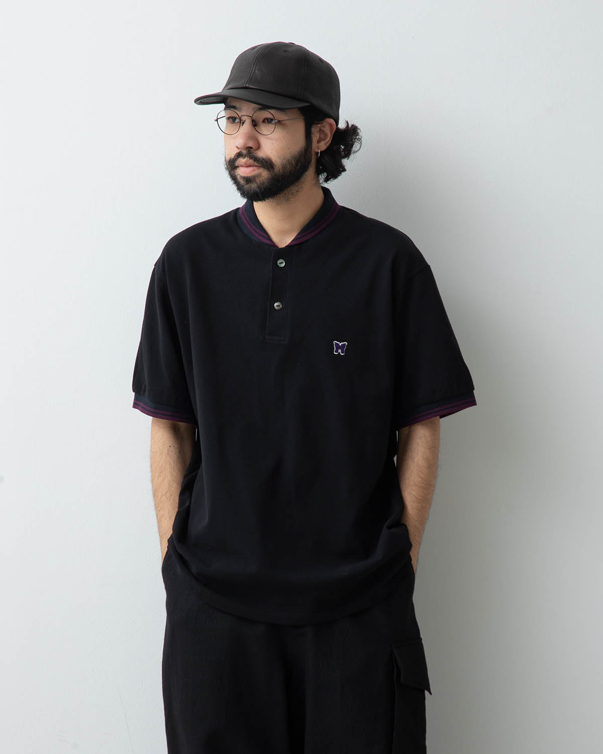 SHAWL COLLAR S/S POLO - COTTON PIQUE