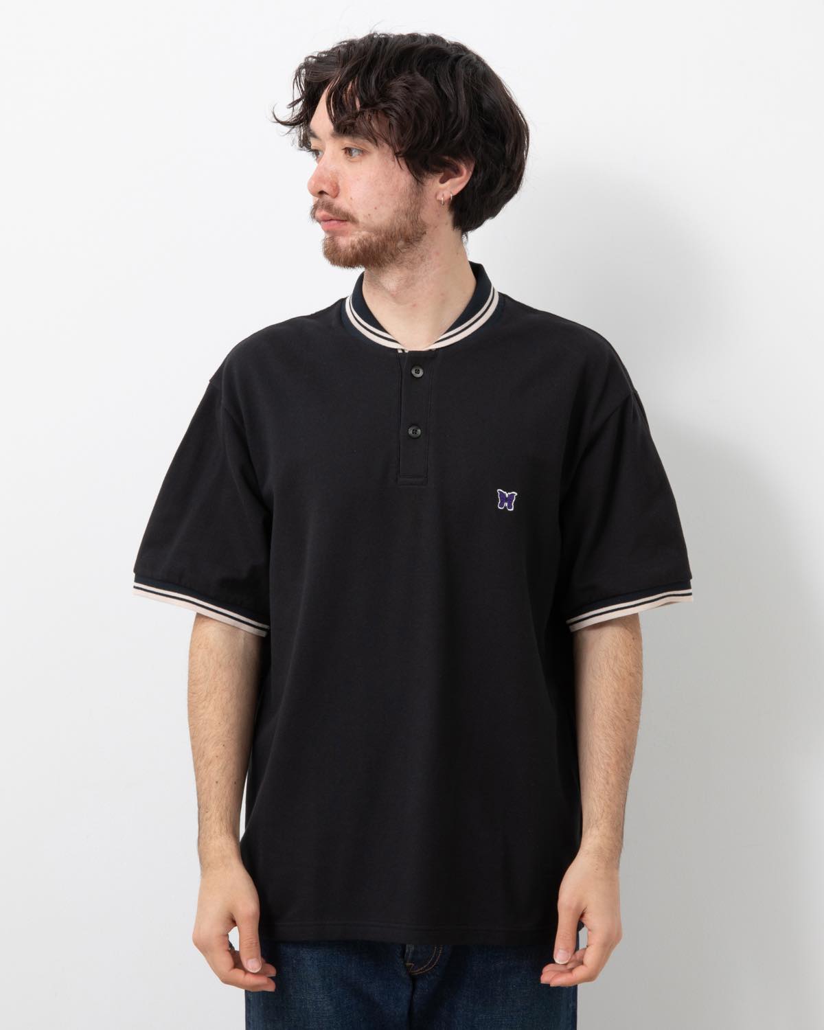 SHAWL COLLAR POLO - COTTON PIQUE