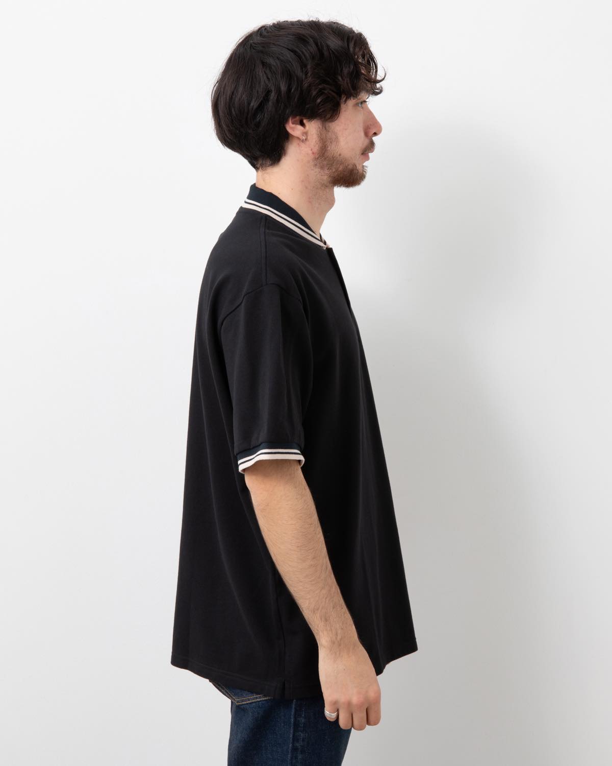 SHAWL COLLAR POLO - COTTON PIQUE