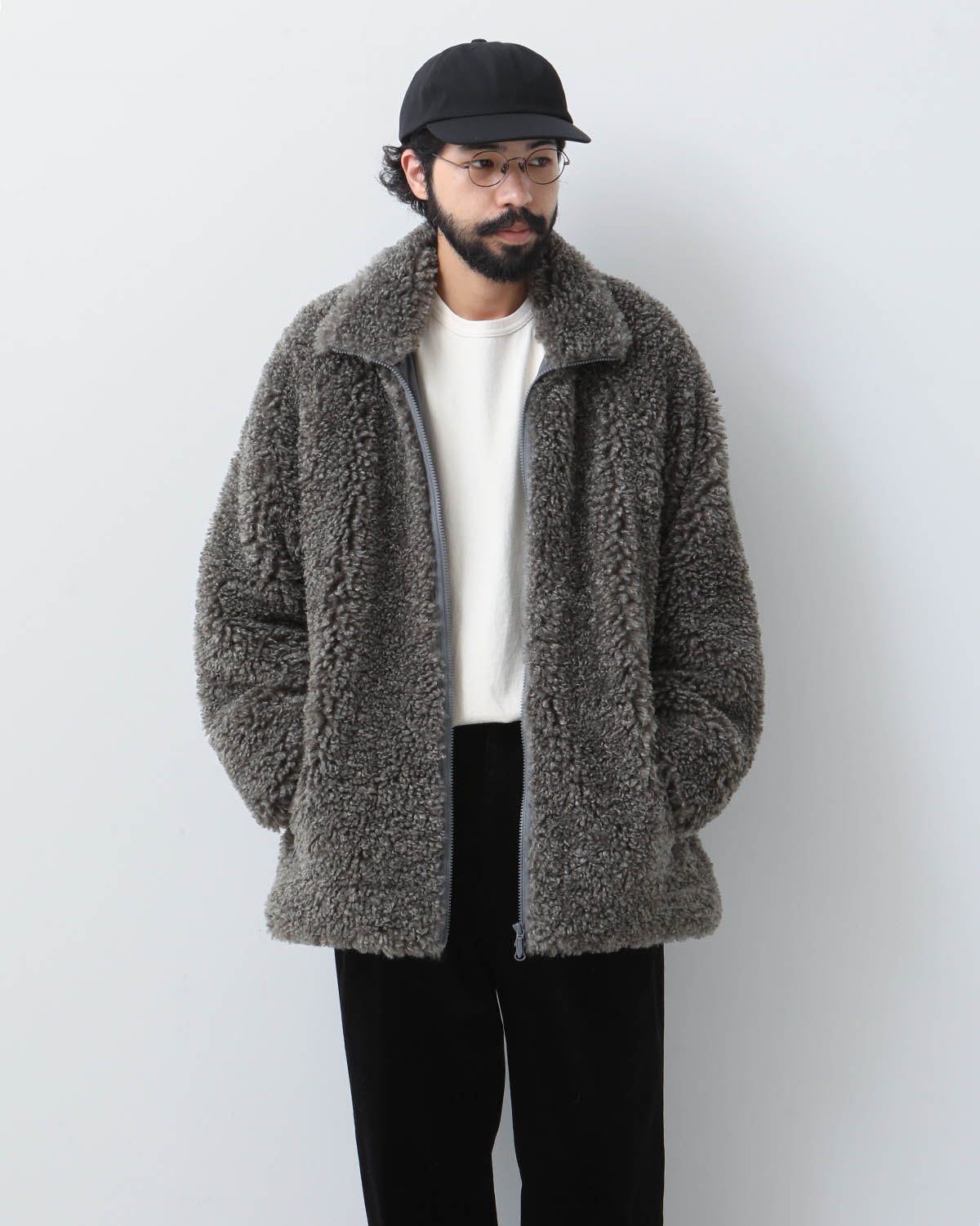 S.C.FUR JACKET - POLY CURLY FUR