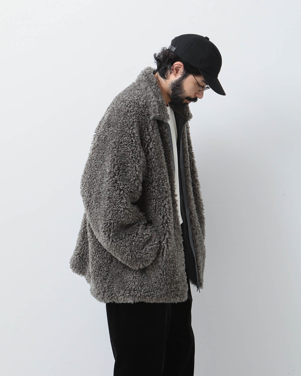 S.C.FUR JACKET - POLY CURLY FUR