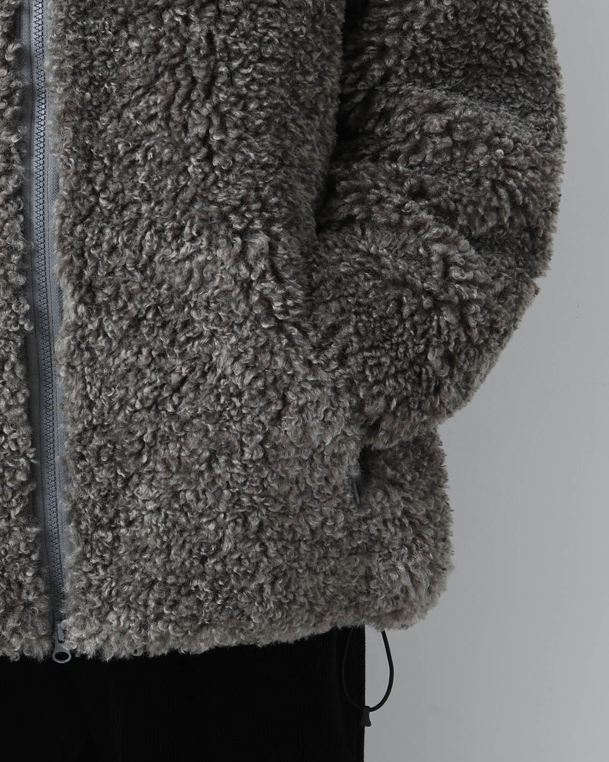 S.C.FUR JACKET - POLY CURLY FUR