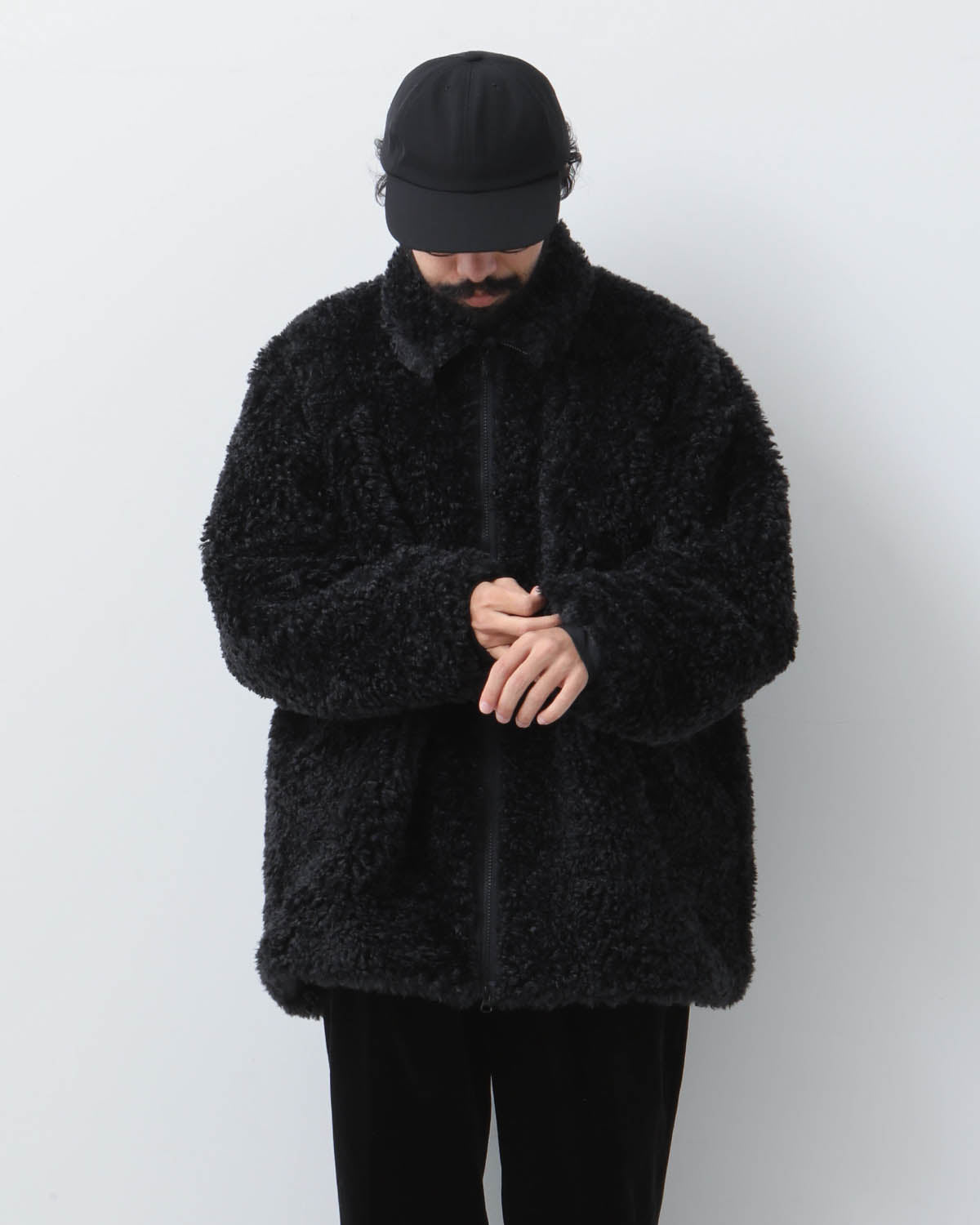 S.C.FUR JACKET - POLY CURLY FUR