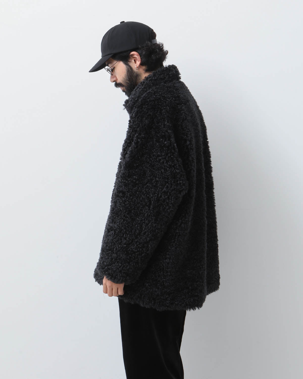 S.C.FUR JACKET - POLY CURLY FUR